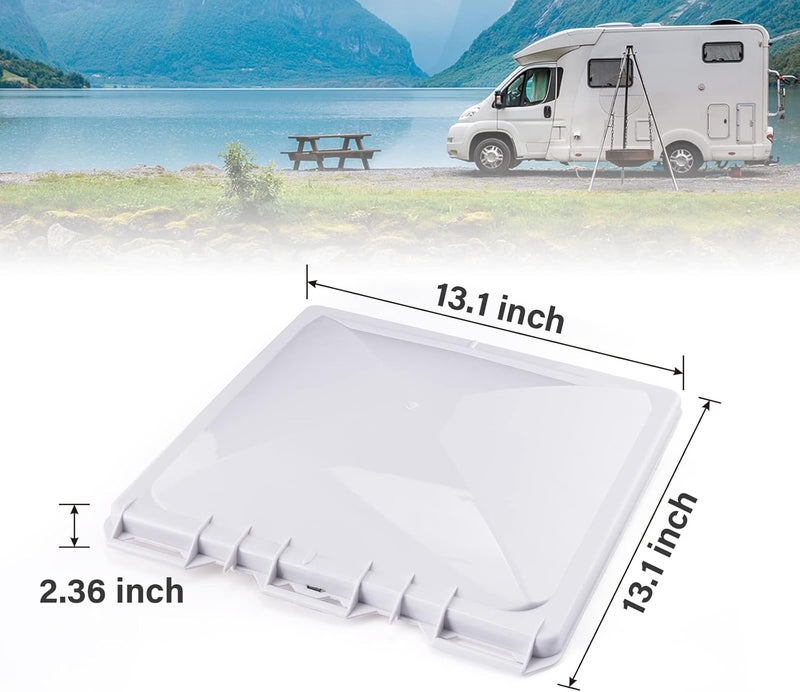 HOMEE Rv Roof Vent Cover Replacement 13 x13 inch Universal White Vent Lid for Camper Trailer Motorhome Bathroom, 1 Pack - Image 2